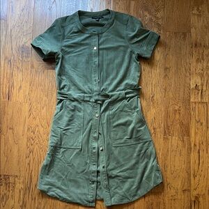 Banana Republic Forest Green Belted Mini Dress
